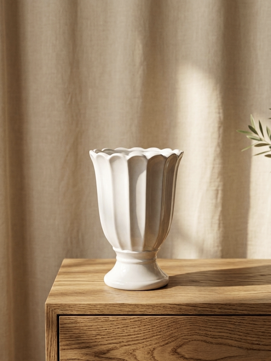 COPA DE CERAMICA GRANDE FLOR PRESERVADA